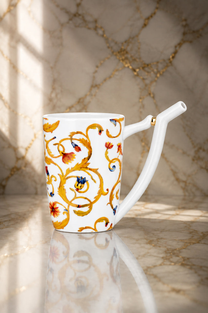 Karlovarský lázeňský pohárek Barokní ornament (hnědé ) | Limitovaná edice