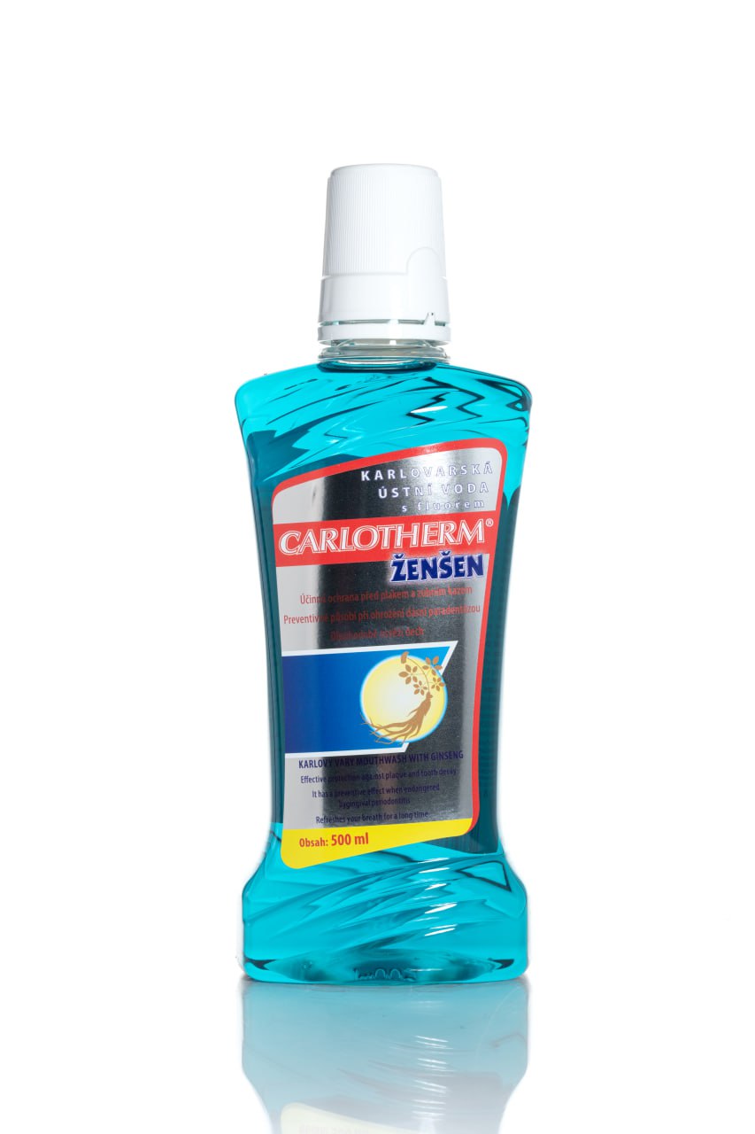 CARLOTHERM Ženšenová ústní voda 500 ml | Bylinná péče o ústní dutinu s fluoridem