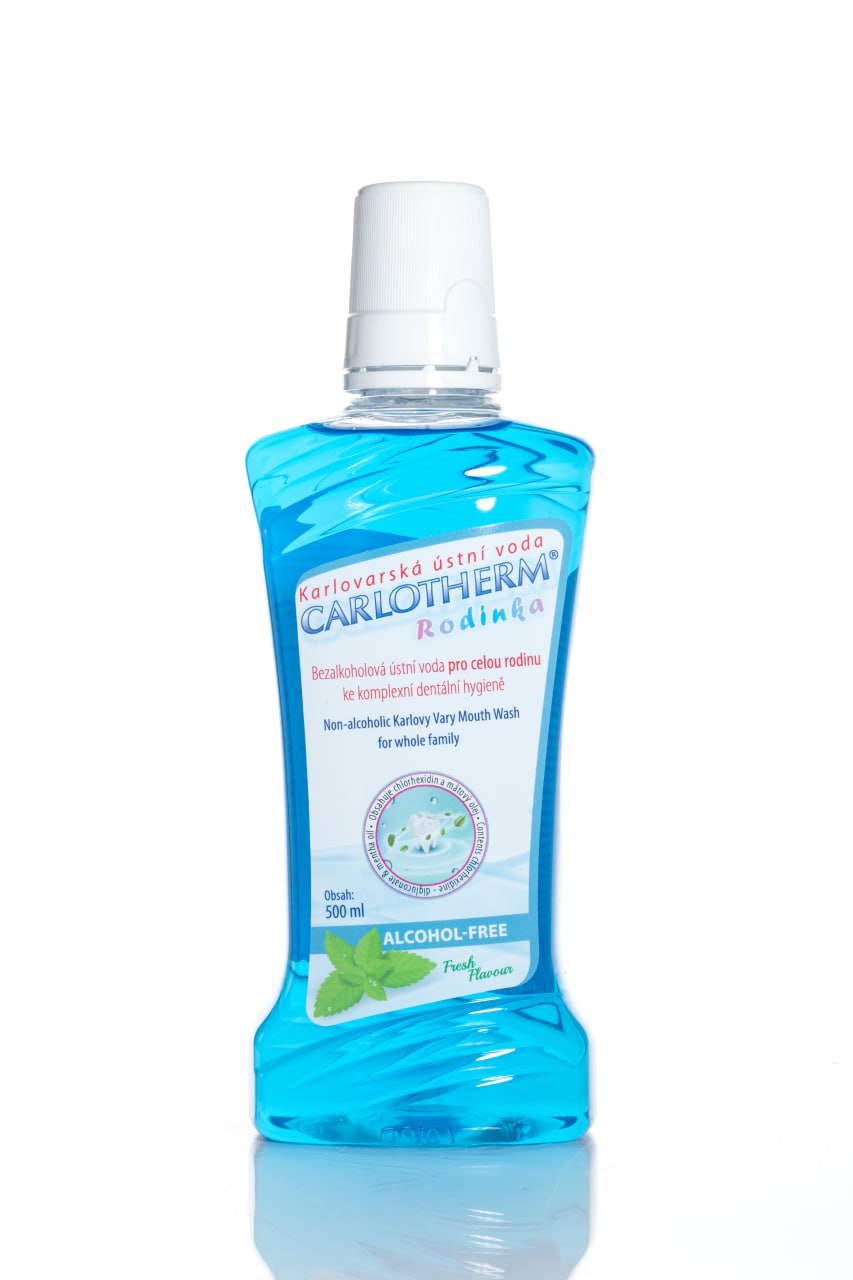 Ústní voda CARLOTHERM Rodinka pro celou rodinu s fluoridem 500 ml | Denní péče o ústní dutinu