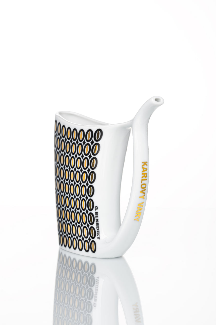 Lázeňský hrnek Feel Karlovy Vary od G. Benedikta | Porcelán s tradičním českým vzorem, zlato