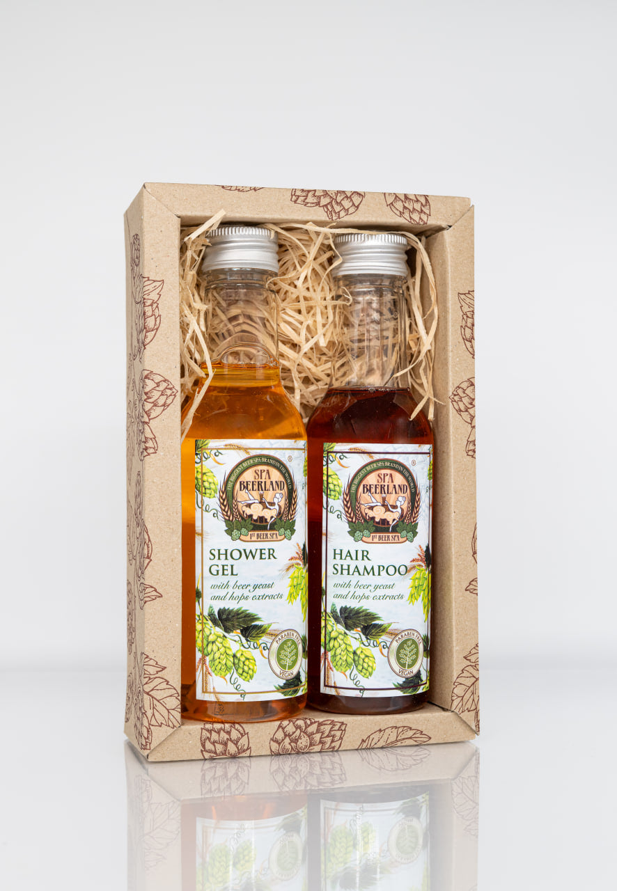 Bier-Kosmetik-Geschenkset (Duschgel & Shampoo)
