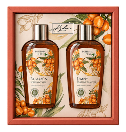 Kosmetická sada s arganovým olejem – gel & šampon 2×250 ml