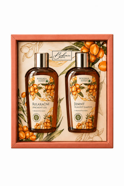 Kosmetická sada s arganovým olejem – gel & šampon 2×250 ml