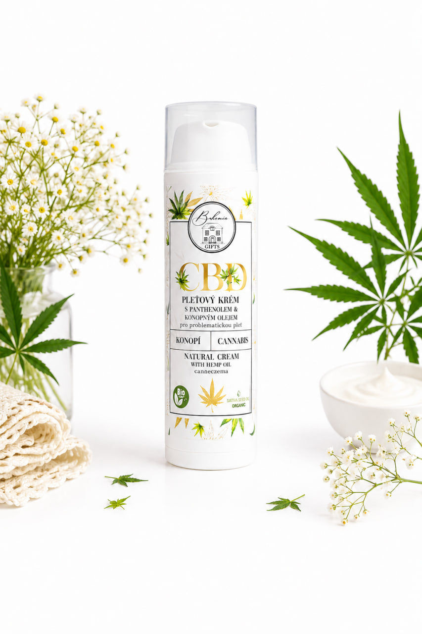 Cannabellum CBD Face Cream 30 ml – Hemp Oil & Panthenol, Czech Cosmetics
