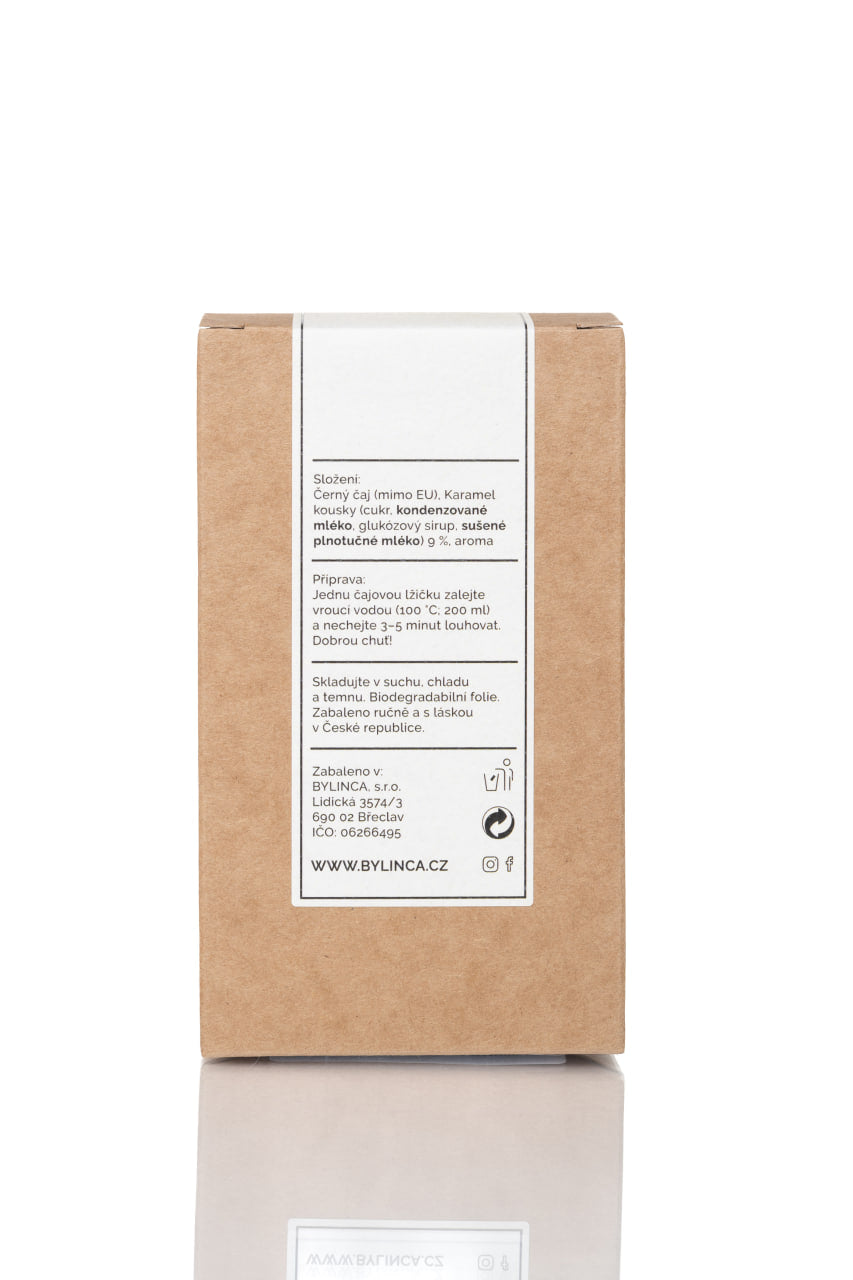 Caramel Black Tea 70 g | Rich Black Tea with Real Caramel Pieces | Sweet & Creamy Flavor, Perfect with Milk