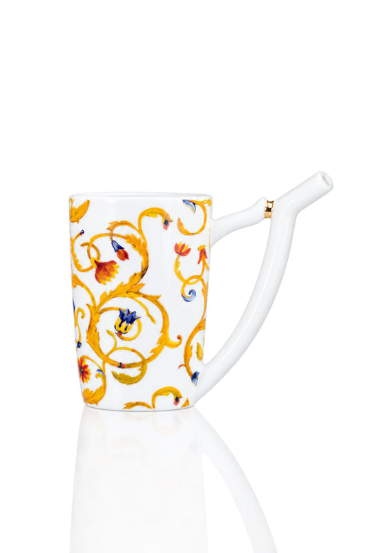 Karlovy Vary Spa Drinking Cup Baroque Ornament (brown) | Czech Porcelain