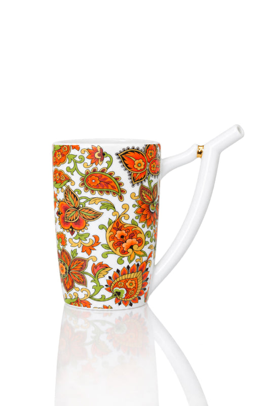 Handmade Karlovy Vary Spa Drinking Cup | Author Design (flowers)
