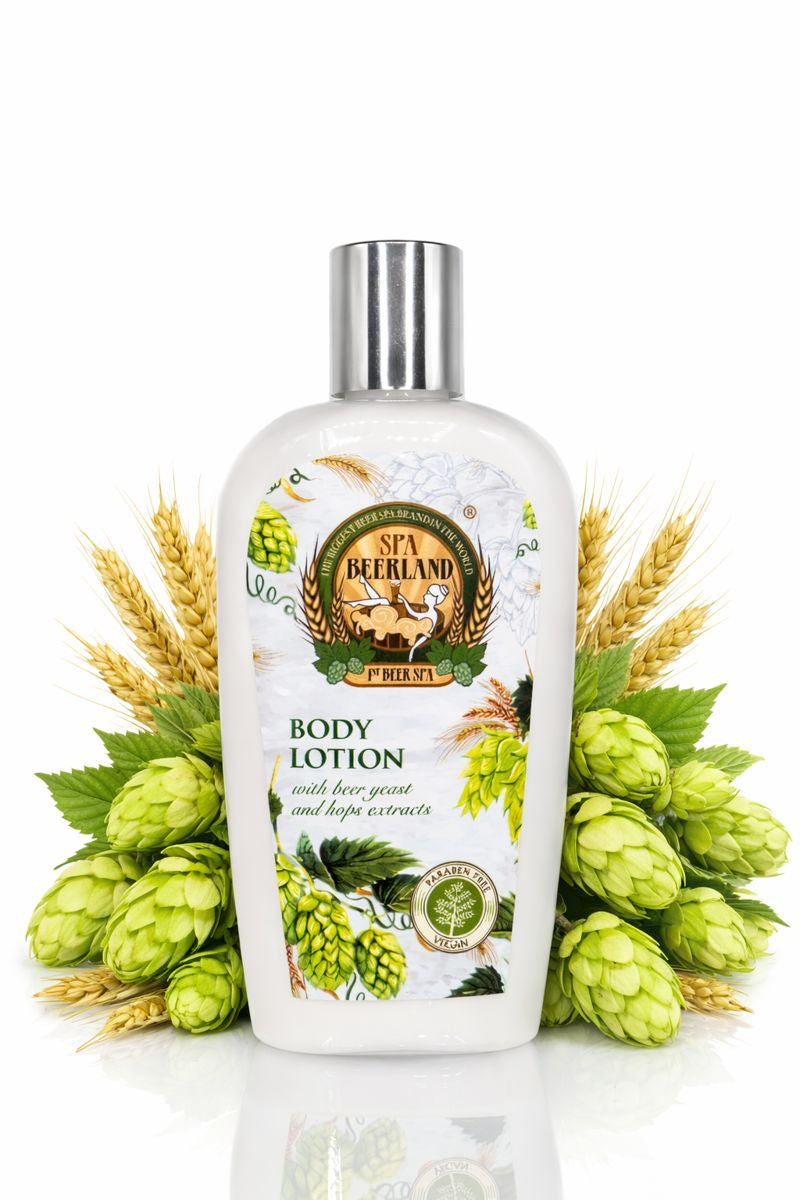 Pivní tělové mléko s pivovarskými kvasnicemi a chmelem | Péče o pleť Czech Beer Spa z Karlových Varů 