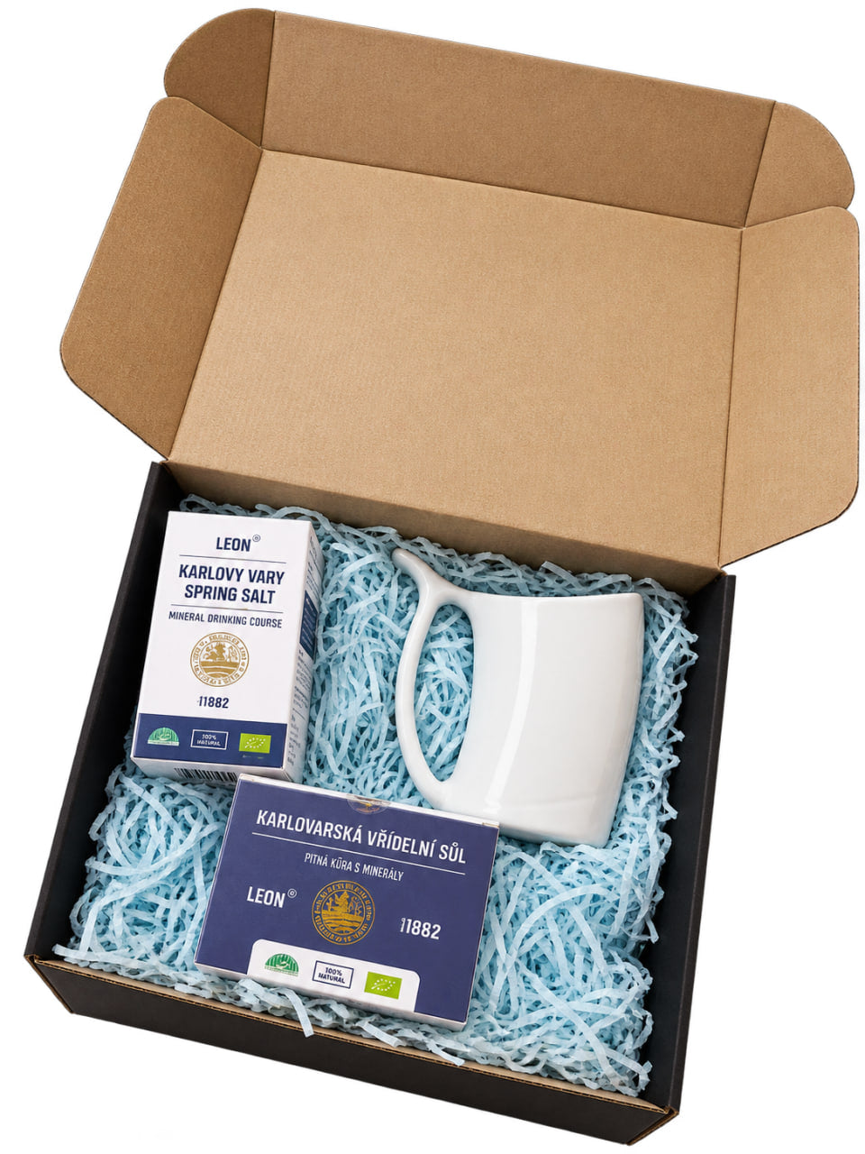 Karlovy Vary Gift Set – Drinking Salt & Porcelain Spa Cup (3 in 1)