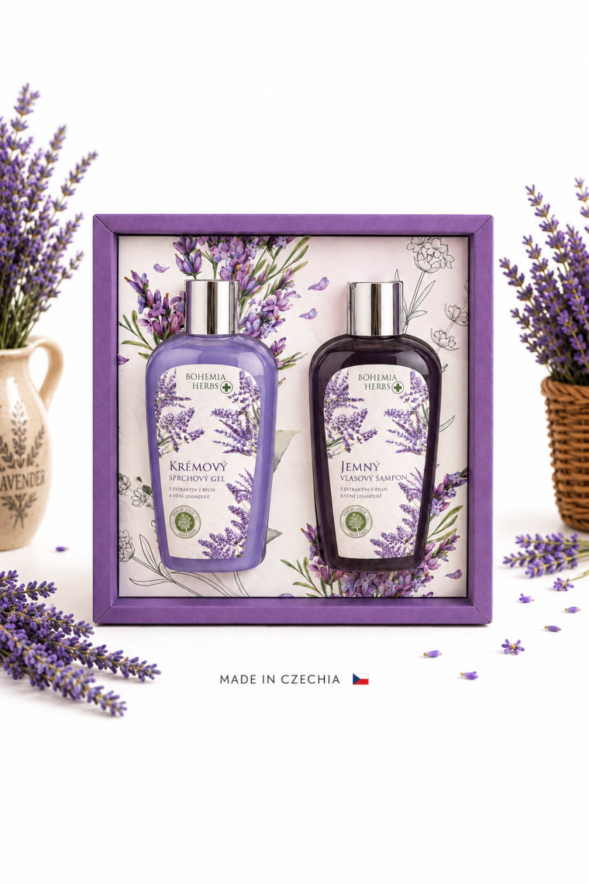 Чешский набор с лавандой Bohemia Herbs — гель и шампунь 2×250 мл