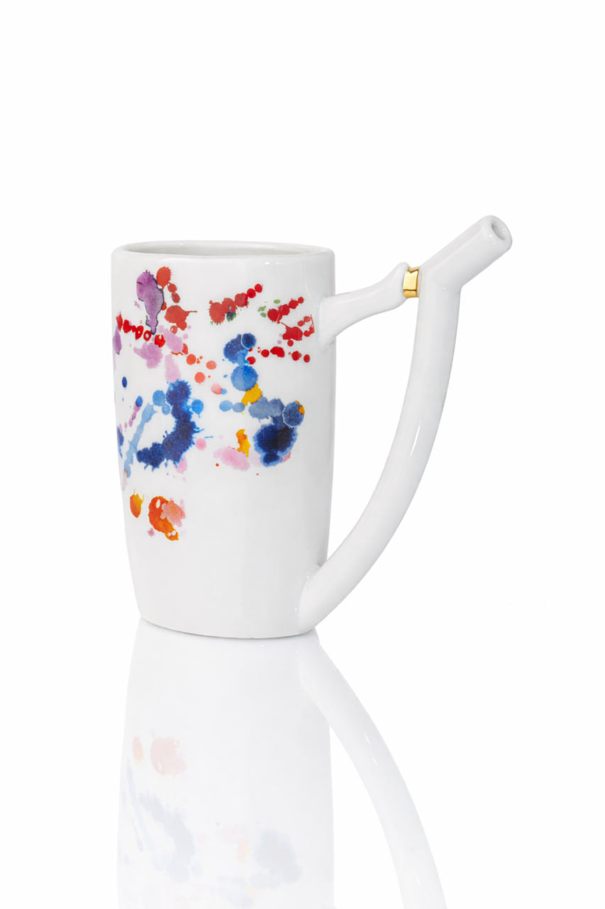 Karlovarský lázeňský pohárek akvarelový dekor | Limitovaná edice