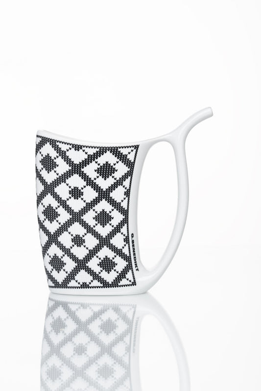 Karlovarský lázeňský hrnek od G. Benedikta | Porcelánový hrnek na pití s ​​tradičním českým vzorem 