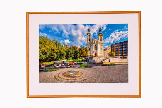 Kostel sv. Máří Magdalény, Karlovy Vary | Umělecká fotografie-malba 43×57 cm 