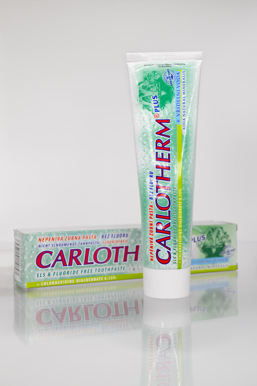Nepěnivá zubní pasta CARLOTHERM Plus (bez fluoridů) – 100 g 