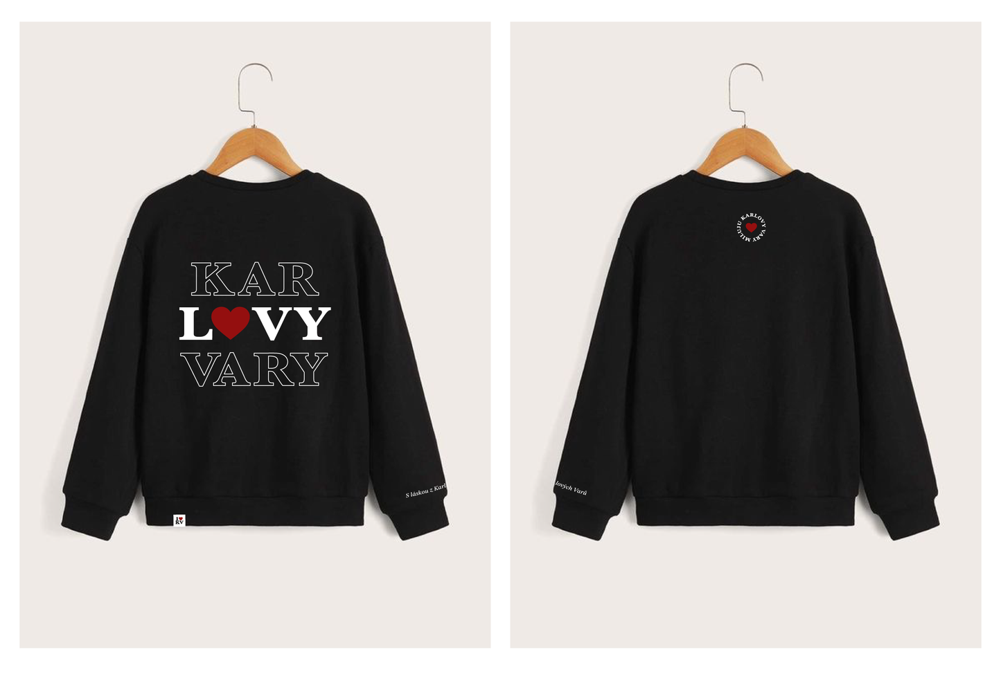 I ❤️ KV Černá mikina | Oficiální merch Karlových Varů | Feel Karlovy Vary