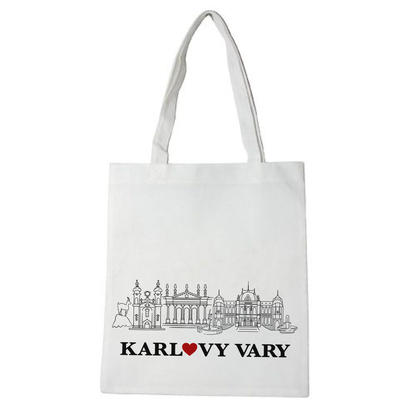 Plátěná taška Karlovy Vary – lněná taška s motivem města