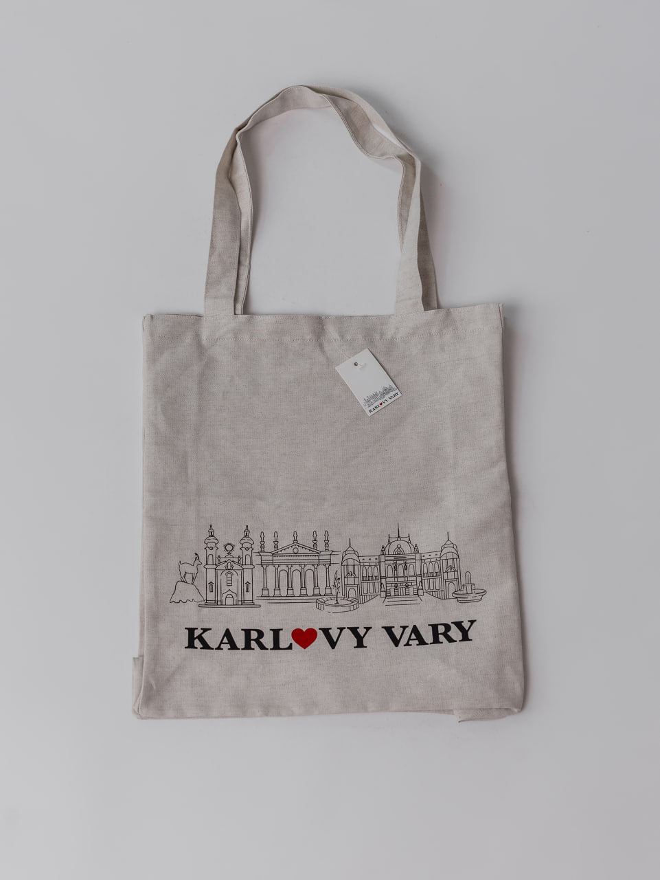 Plátěná taška Karlovy Vary – lněná taška s motivem města