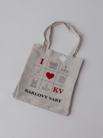 I Love KV plátěná taška – stylový suvenýr z Karlových Varů