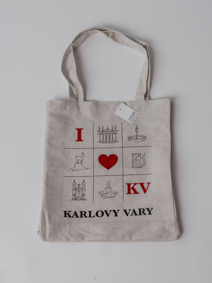 I Love KV plátěná taška – stylový suvenýr z Karlových Varů
