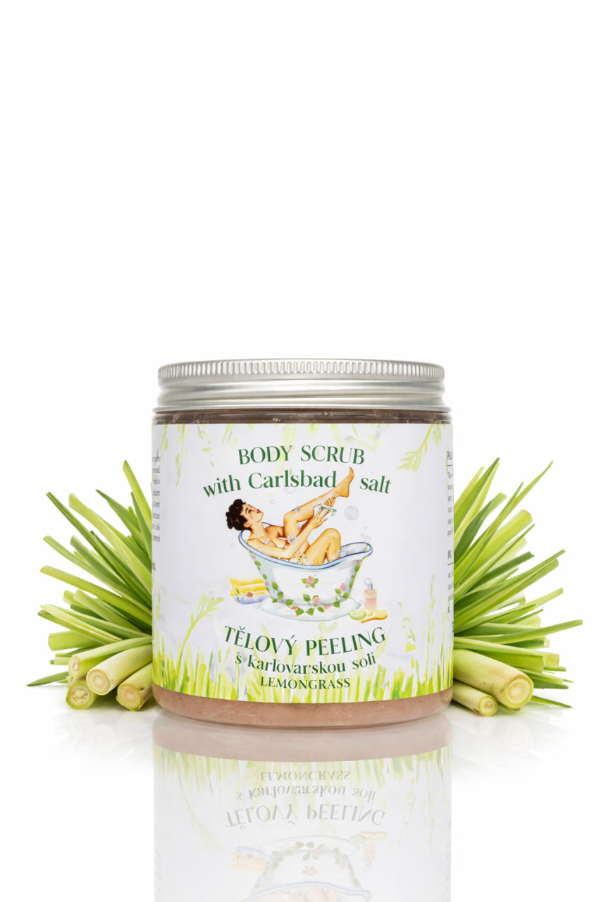 Tělový peeling s karlovarskou solí – citronová tráva (350 g) 