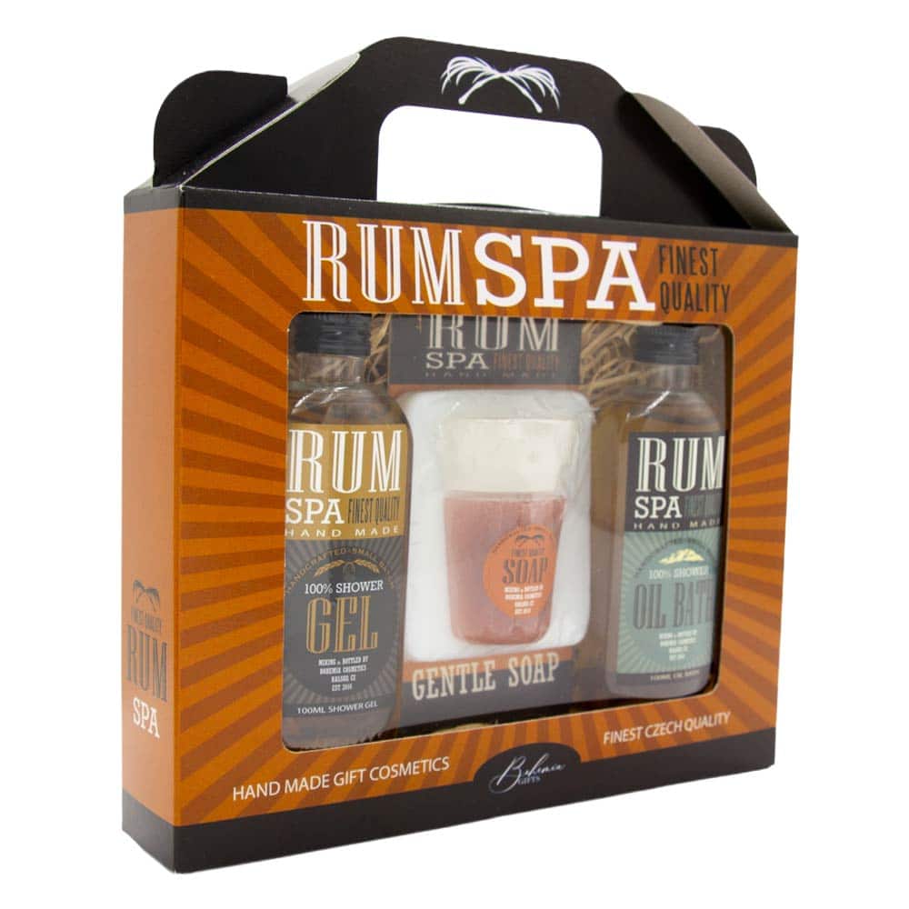 Bohemia Gifts Rum Spa Herren Geschenkset – Duschgel, Ölbad & Seife