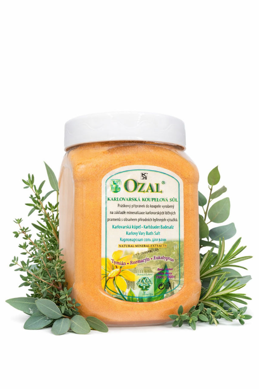 Pomerančová bylinná koupelová sůl 1000 g | s tymiánem, rozmarýnem a eukalyptem 
